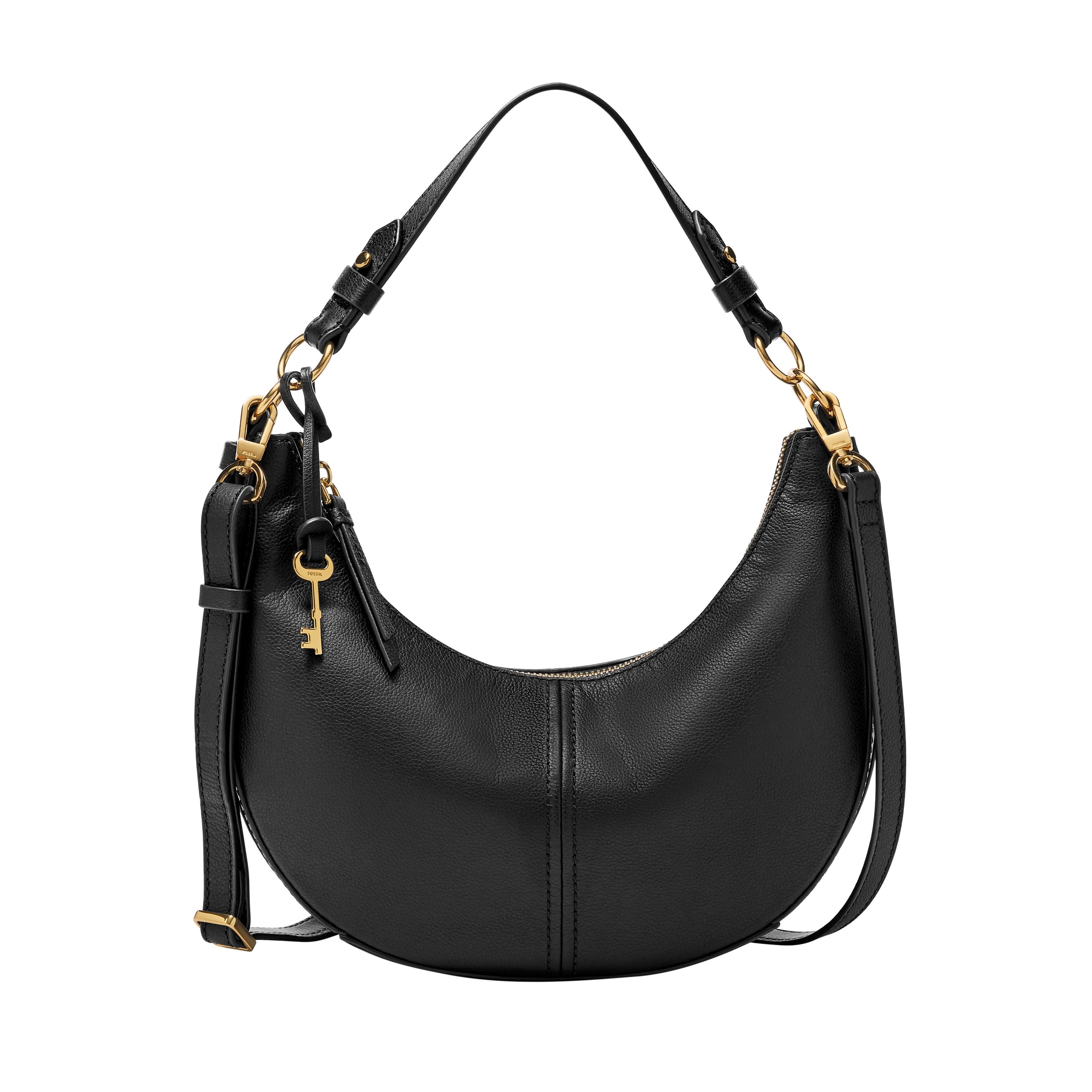

Женская кожаная сумка-хобо Fossil Shae Small, черный