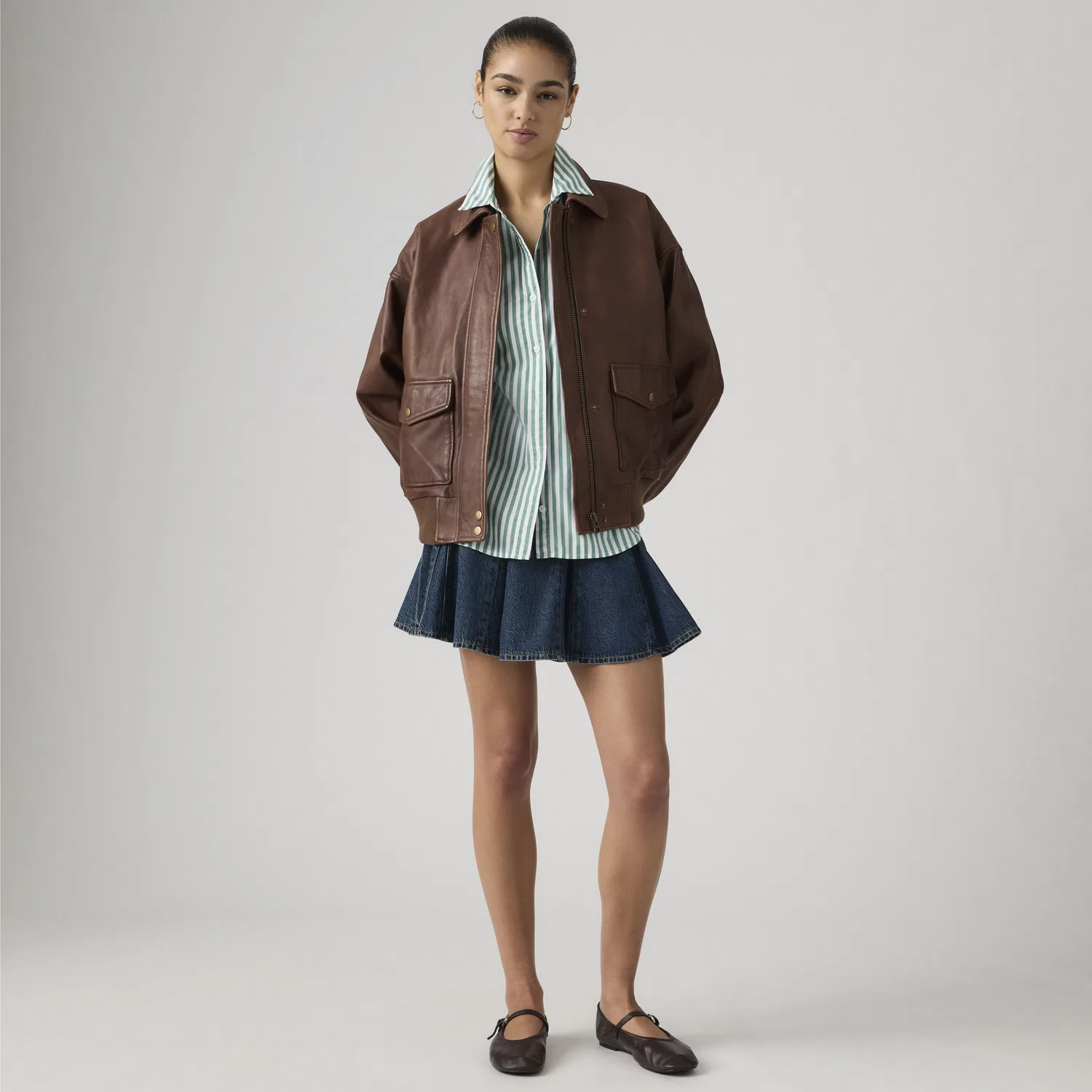 Легкая мини-юбка Годе Levi's, Dark Wash