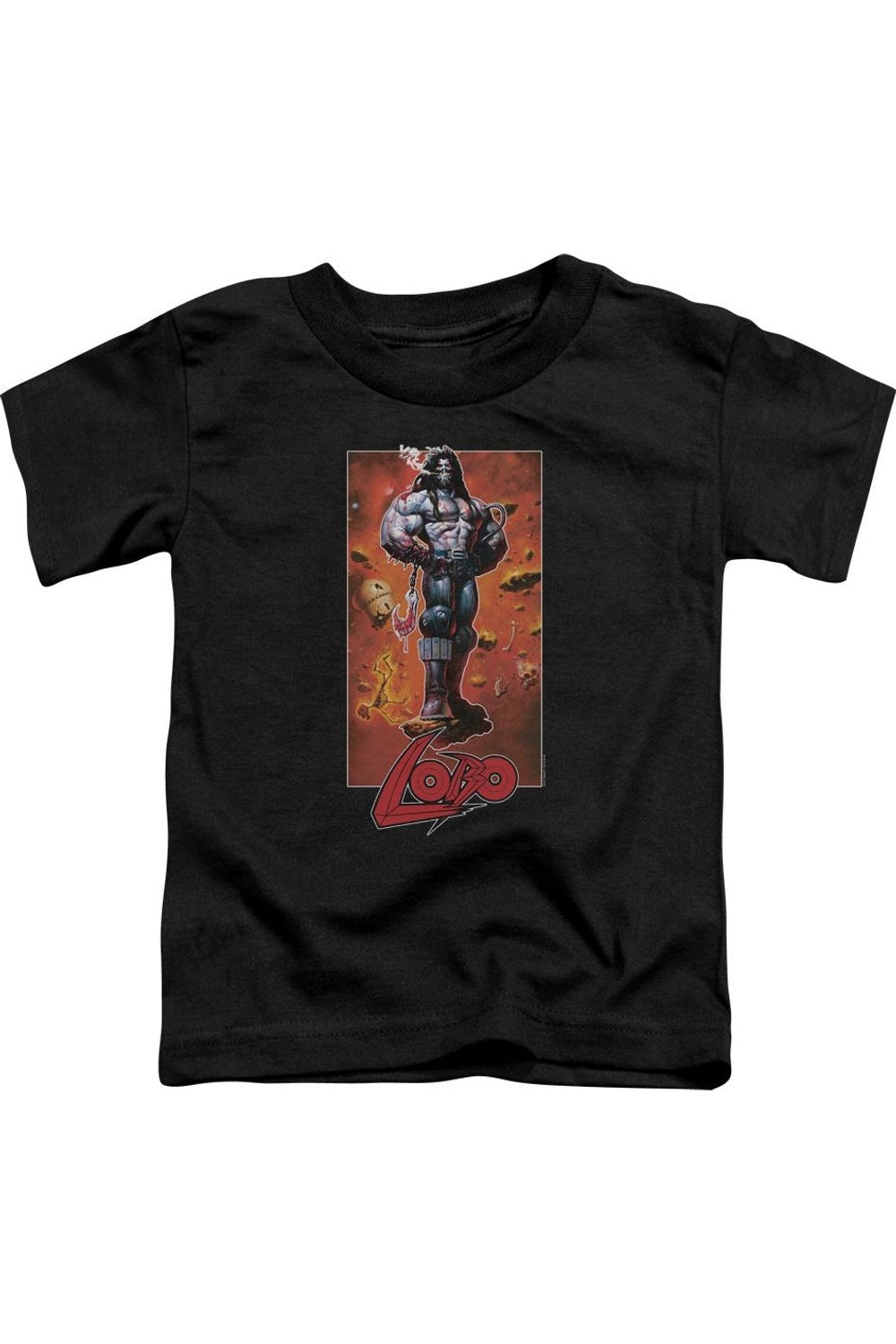 

Футболка для малышей с изображением Lobo из Лиги Справедливости Америки Gildan, черный