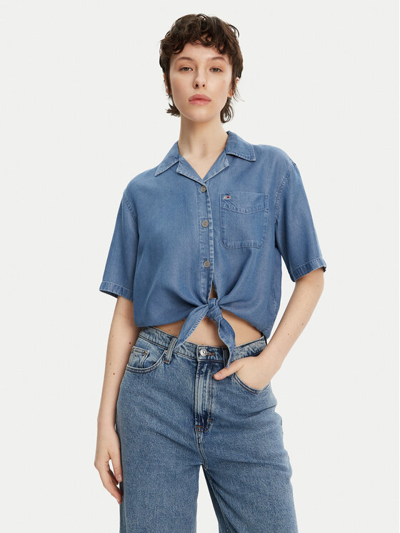 

Свободная рубашка DW0DW20603 Tommy Jeans, синий