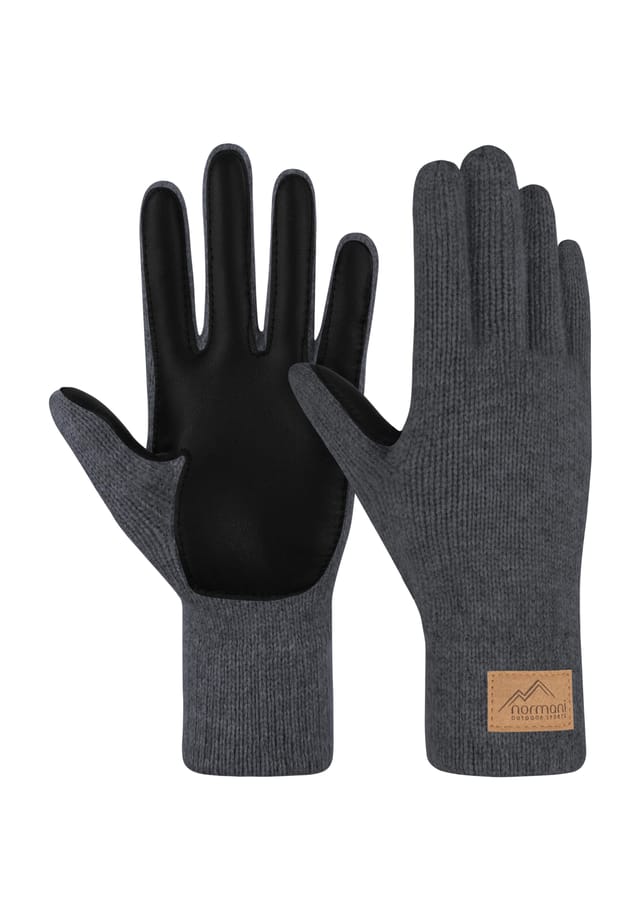 

Перчатки без пальцев из мериносовой шерсти с накарой из овчины Normani, серый