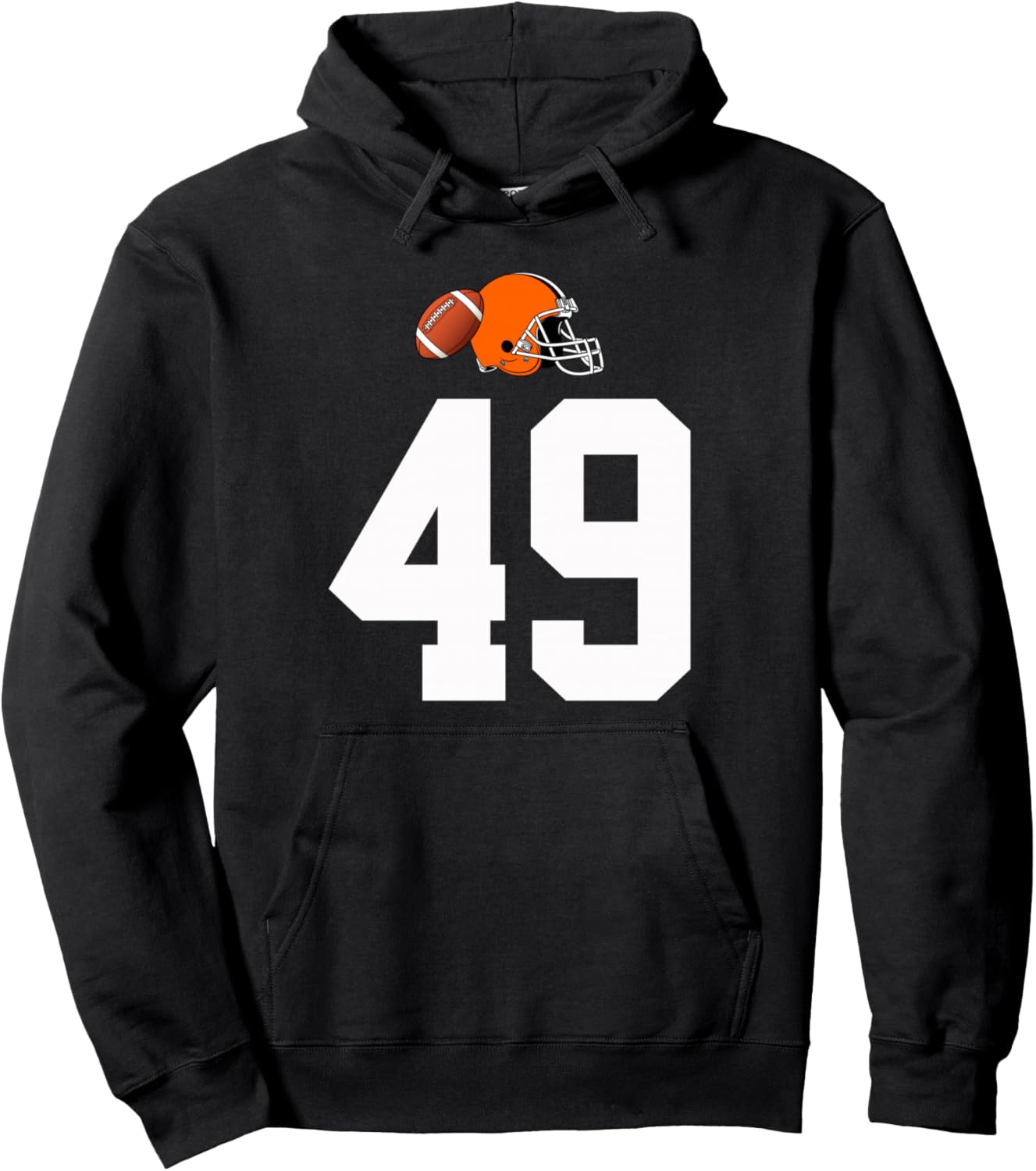 

Худи в винтажном стиле с номером 49, напоминающее шлем для американского футбола American Football Style Number 49, черный