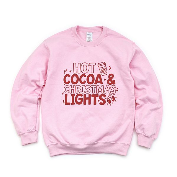 

Графический свитшот Hot cocoa and christmas lights Simply Sage Market, Light Pink, Зеленый, Графический свитшот Hot cocoa and christmas lights Simply Sage Market, Light Pink