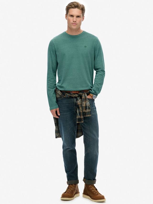 Классическая базовая хлопковая футболка Superdry, Washed Slate Grey — фото 3