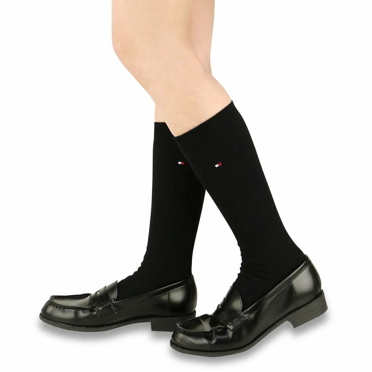 Школьные носки [длина 32 см] с вышивкой в одну точку. Tommy Hilfiger, 98. Black — фото 3