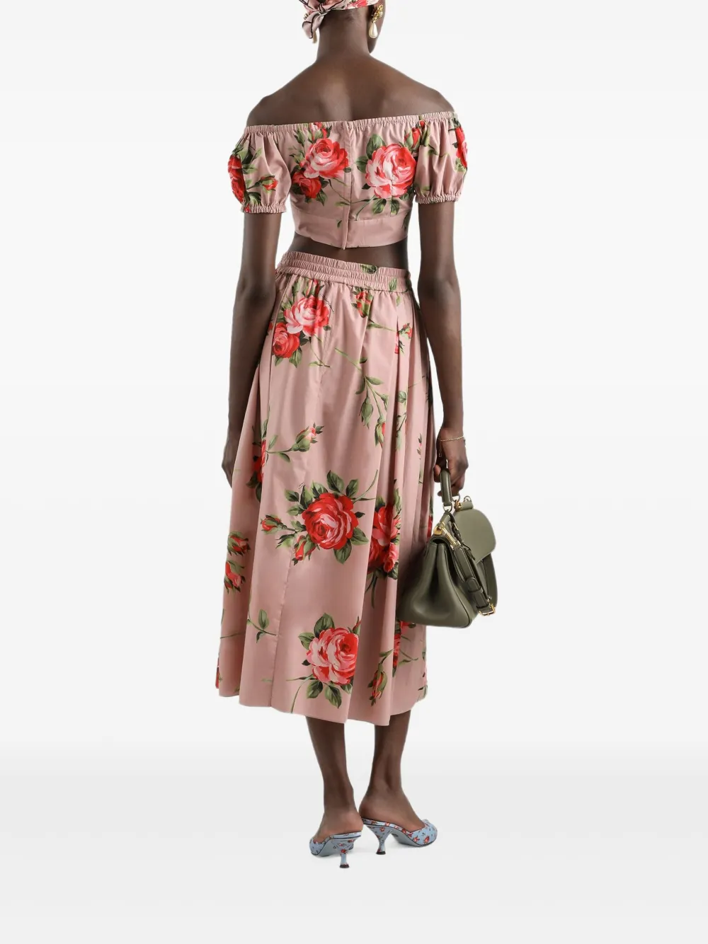 Топ с цветочным принтом Dolce & Gabbana, розовый — фото 3