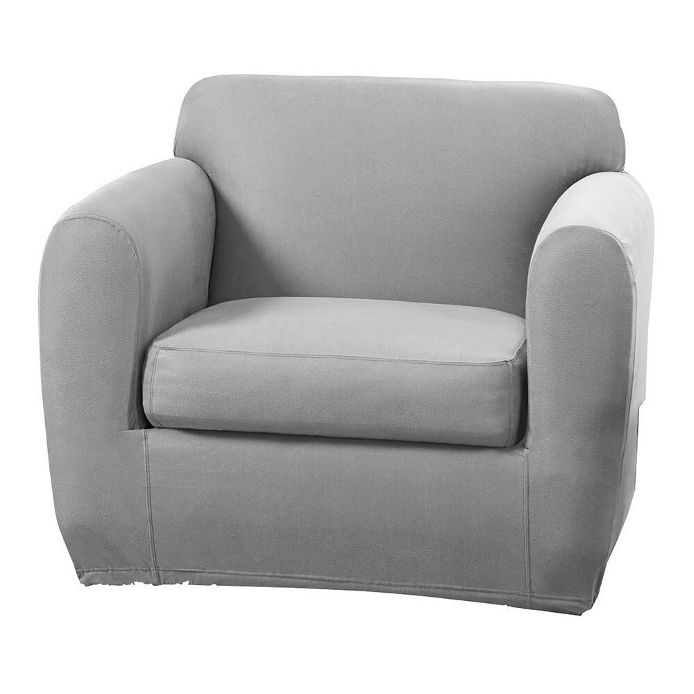 

SureFit Home Decor Ultimate Эластичный кожаный чехол на подушку для стула Sure Fit, цвет Light Pebbled Gray