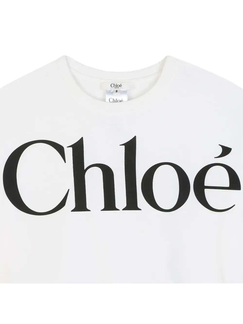 Укороченная футболка с логотипом Chloé Kids, белый — фото 3