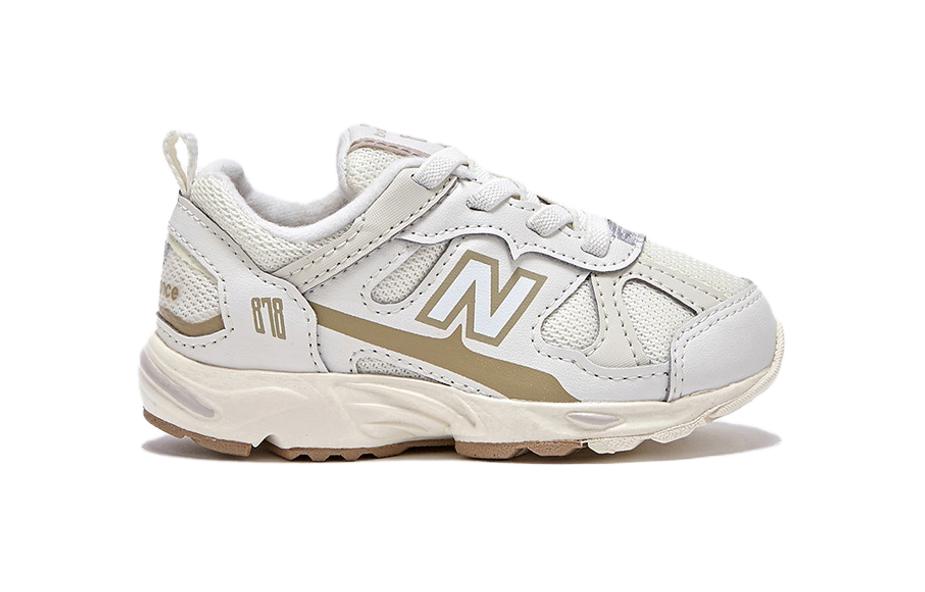 Корейские устойчивые к истиранию низкие детские ботиночки White Infant And Toddler New Balance, цвет слоновая кость белый — фото 2