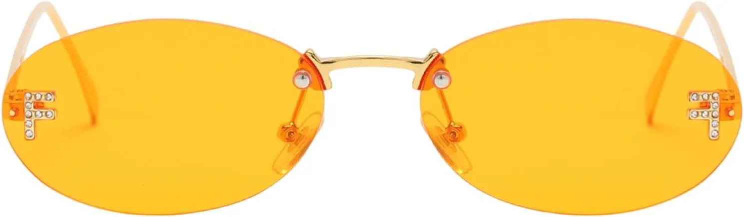 

Модные большие солнцезащитные очки для женщин, роскошные прозрачные солнцезащитные очки большого размера, без оправы (золотисто-шампань) HHZZYVY, Gold Champagne