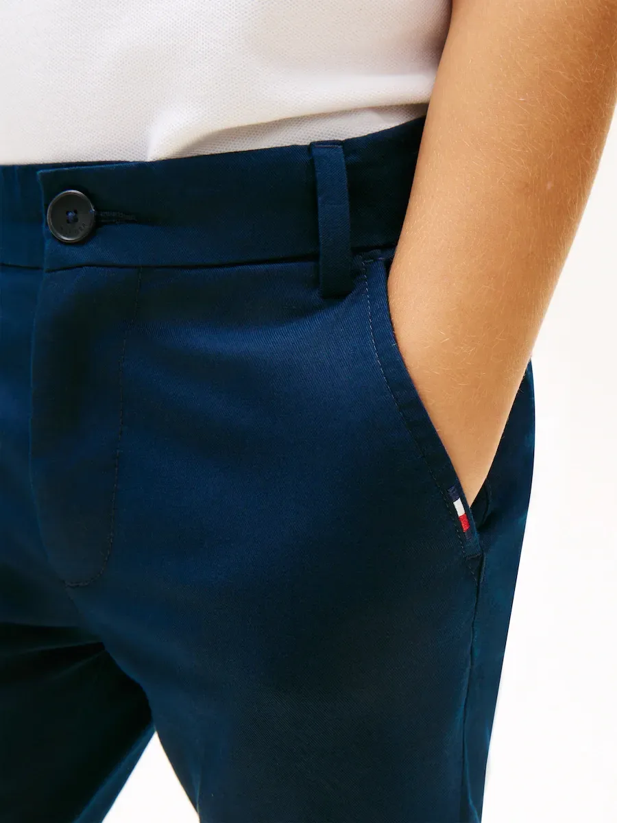 Детские брюки чино из эластичного хлопка Tommy Hilfiger, синий — фото 3