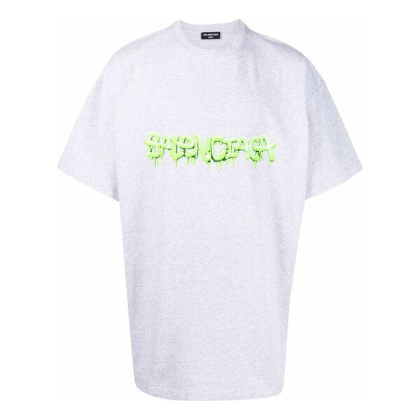 

Футболка slime oversized t-shirt 'grey green' Balenciaga, серый