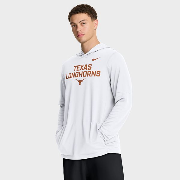 Мужская белая толстовка texas longhorns 2025 sideline dri-fit с длинным рукавом Nike