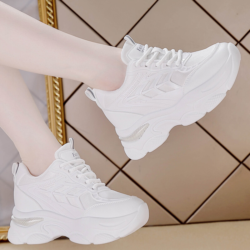 Кроссовки REIHUNG Chunky Sneakers Women's Low-top, белый — фото 4