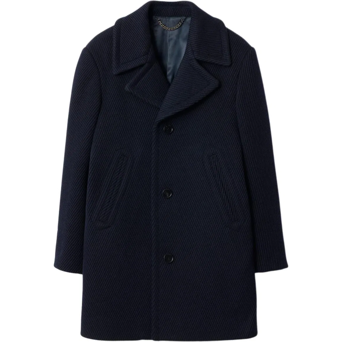 Пальто мужское Burberry Twilight синий с лацканами