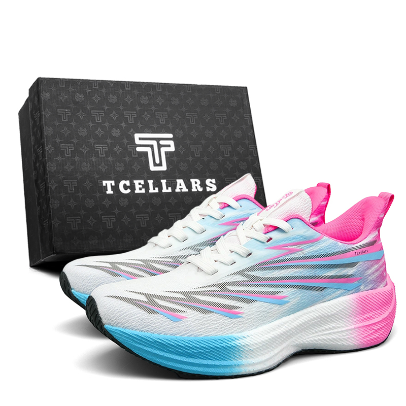 

Кроссовки Cushioning Abrasion Resistant Lightweight Height Increasing Rebound Low top Running Shoes Men's Exclusive Box TCELLARS, Royal Blue Pink