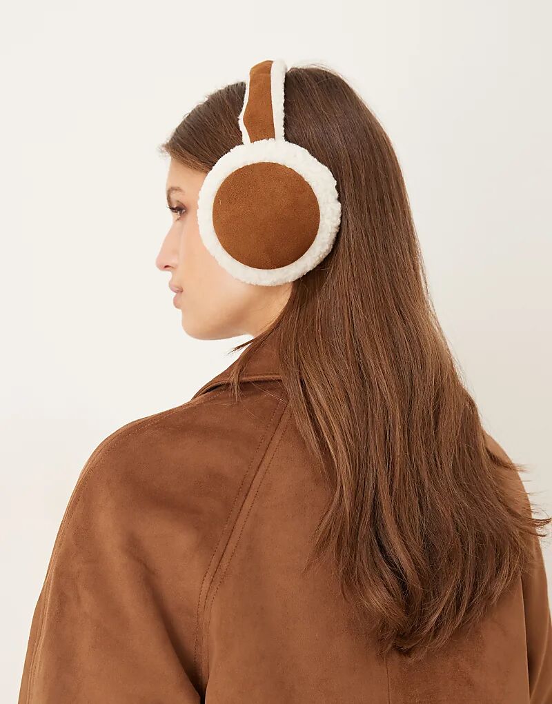 

Наушники My Accessories из искусственной замши и борда бежевого цвета