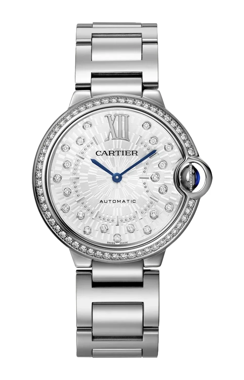 BALLON BLEU DE CARTIER 36 ММ, АВТОМАТИЧЕСКИЕ, СТАЛЬ, БРИЛЛИАНТЫ - W4BB0036, золотой