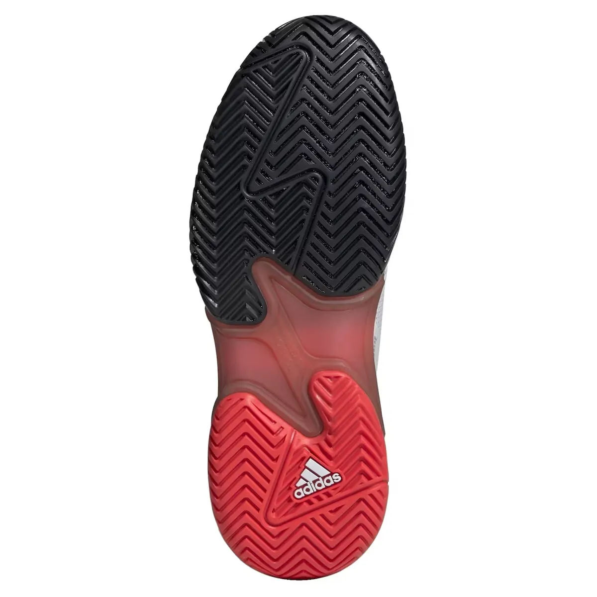 Мужские теннисные туфли Adidas BARRICADE, белый/красный — фото 2