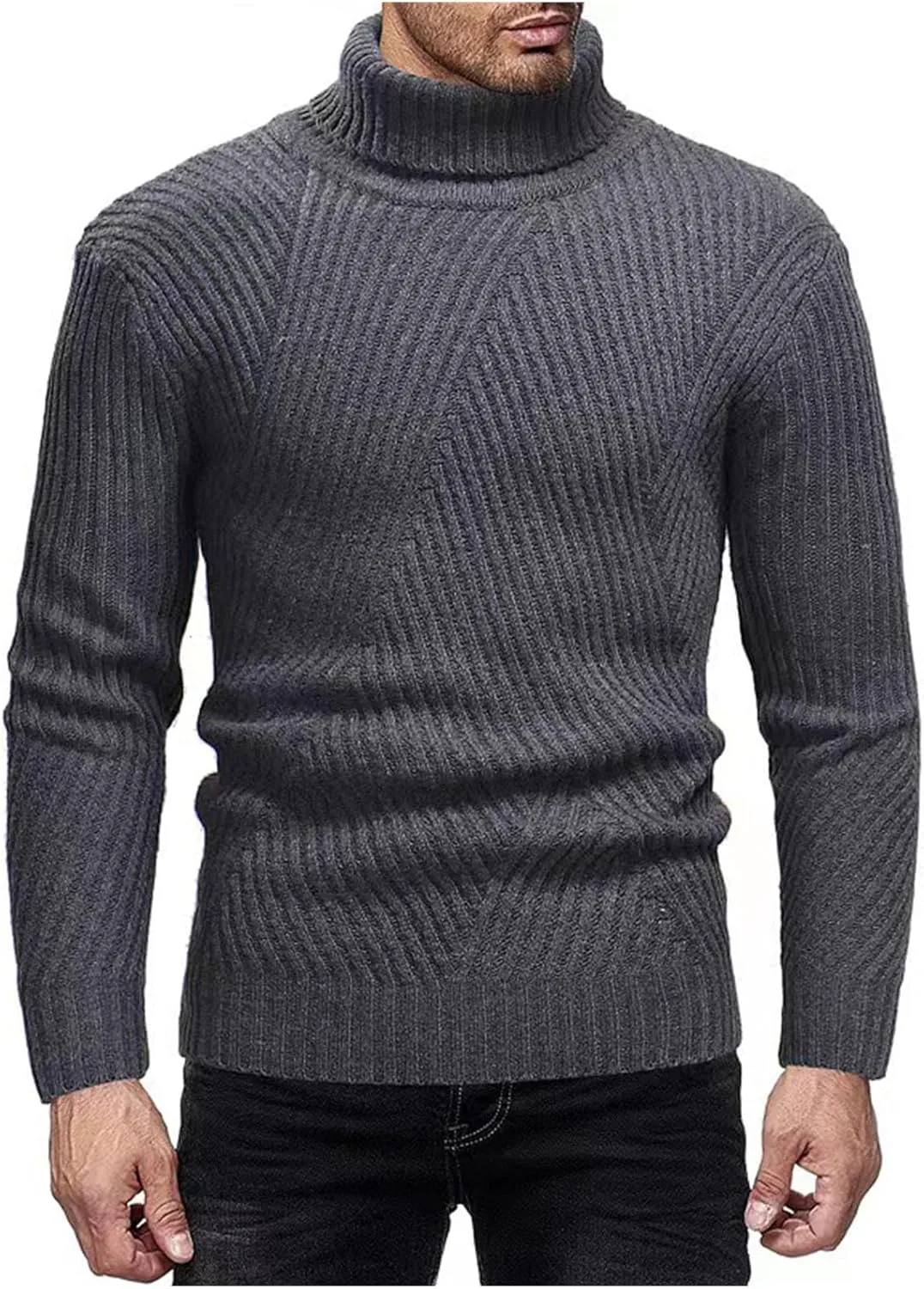 

Мужской свитер-водолазка Cambkatl — Slim Fit, длинный рукав, кабельная вязка