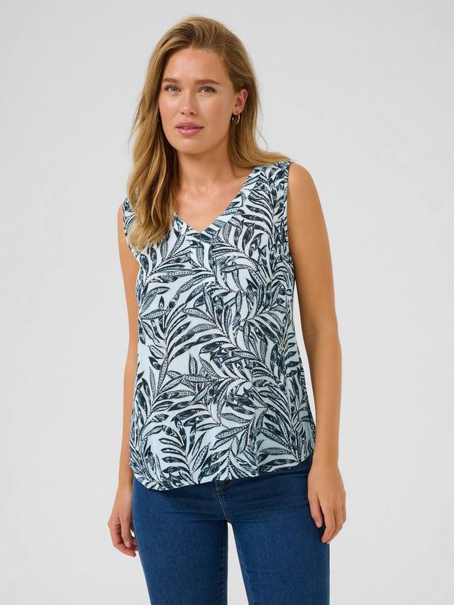 

Топ с принтом в виде листьев янтаря KAFFE, Blue