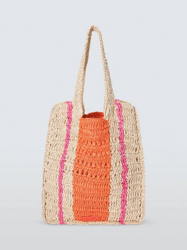 

Северо-южная сумка-тоут из рафии John Lewis ANYDAY, Beige/Multi