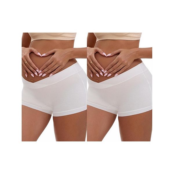 

2 упаковки женских низких трусиков под живот для беременных boyshorts Inspire Chic, White