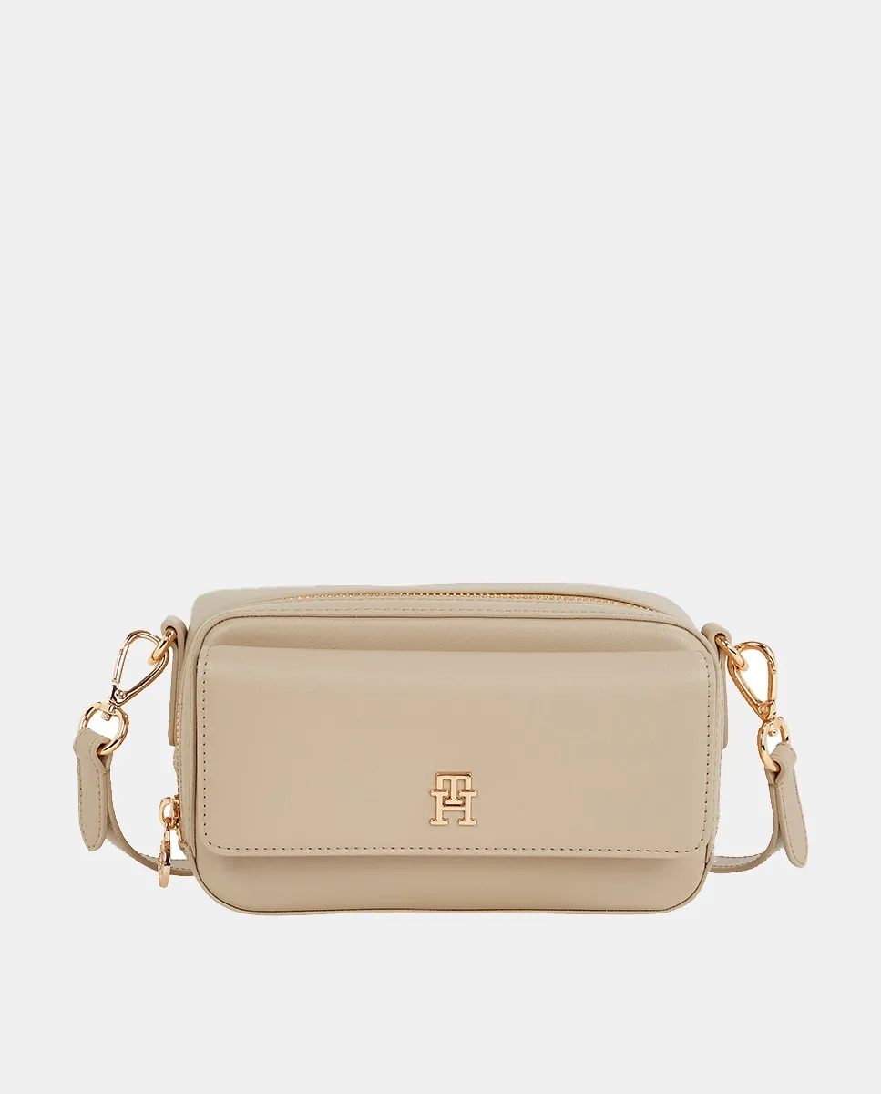 

Сумка через плечо с карманом, кремового цвета Tommy Hilfiger