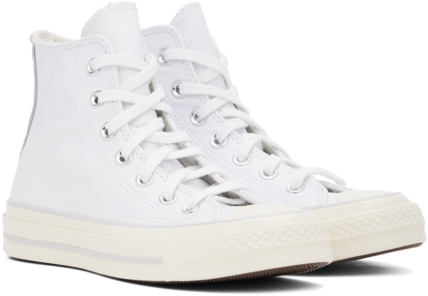 Белые кожаные кроссовки Chuck 70 Converse, White/Fossilized/Egret — фото 4