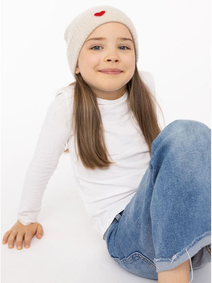 

Zwillingsherz Кашемировая шапка-бини "Сердце" бежевого цвета