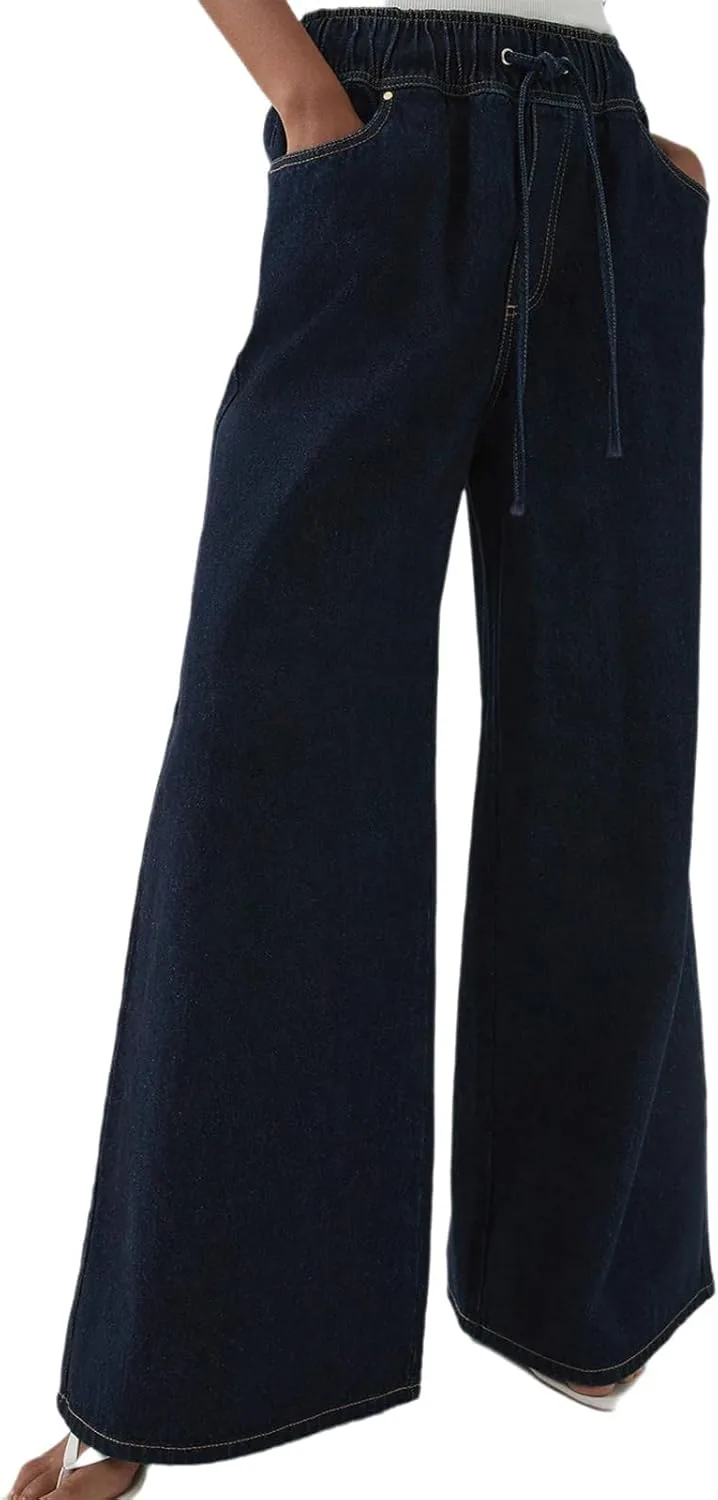 

Женские джинсы wide leg с высокой талией и эластичным поясом MRNYQBM