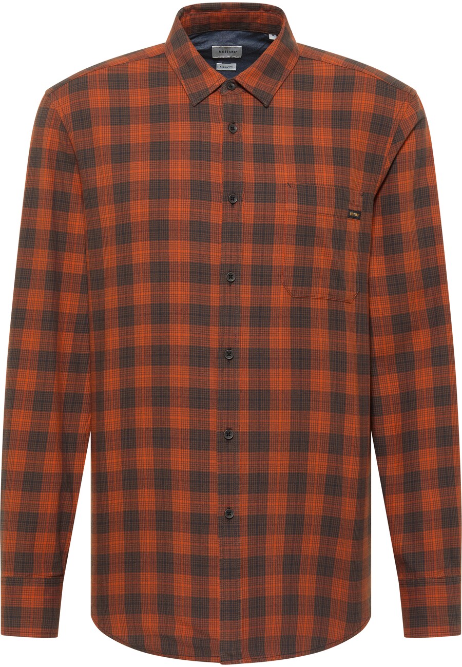 

Клетчатая рубашка MUSTANG Regular fit Button Up Shirt, цвет auburn