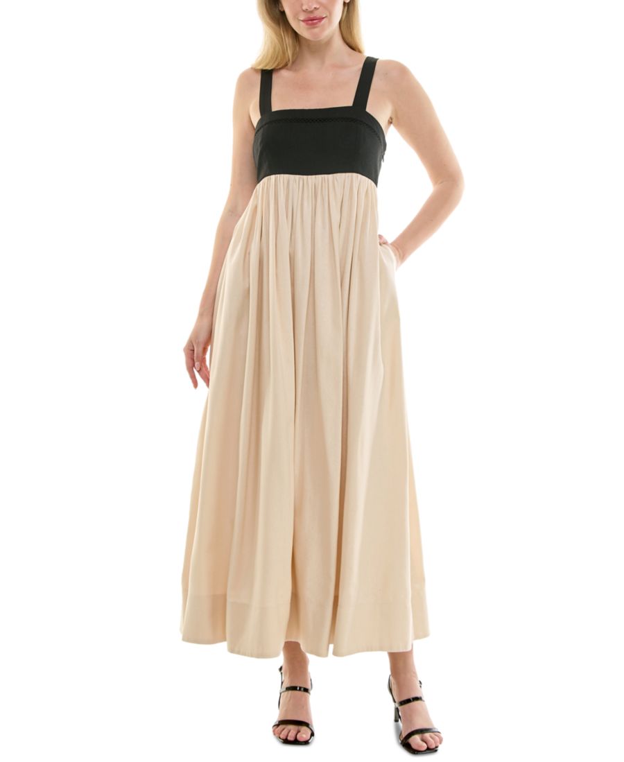 

Женское платье без рукавов с завышенной талией Taylor, Cream/onyx