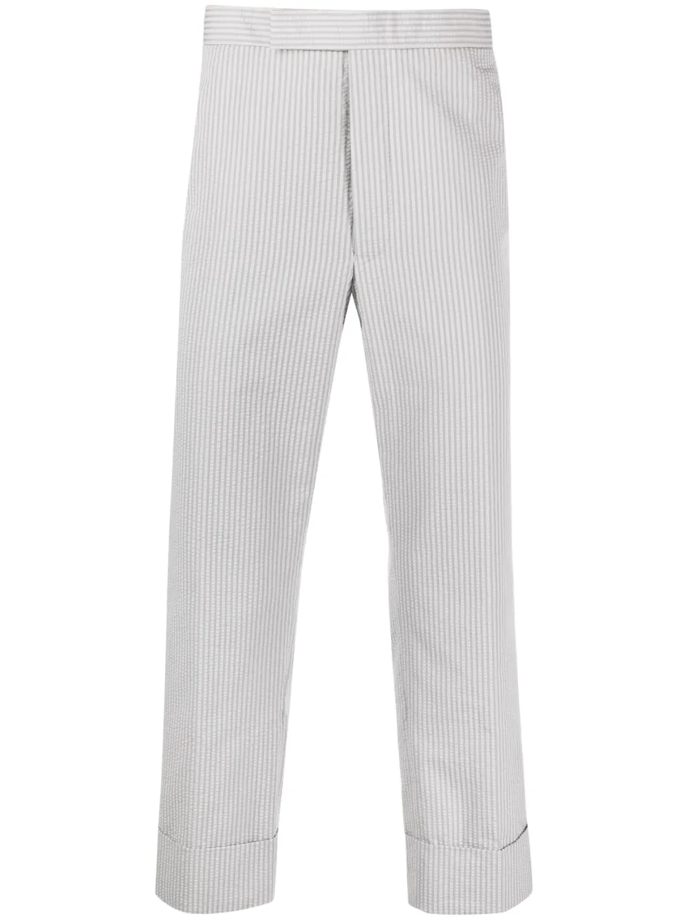 

Полосатые брюки строгого кроя THOM BROWNE, серый