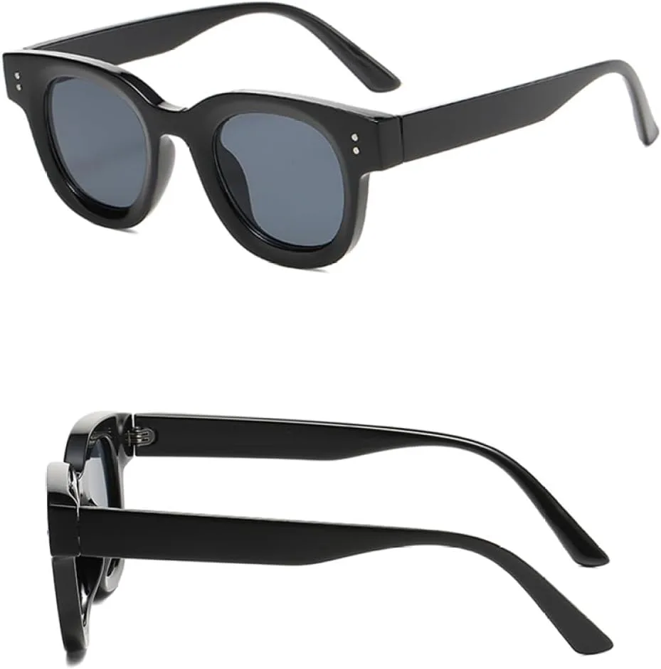 

Солнцезащитные очки в стиле ретро 2027 года, модель Ocean Glass, эллиптическая оправа, утолщенная маленькая оправа, минималистичный дизайн MTZJH, Black Black