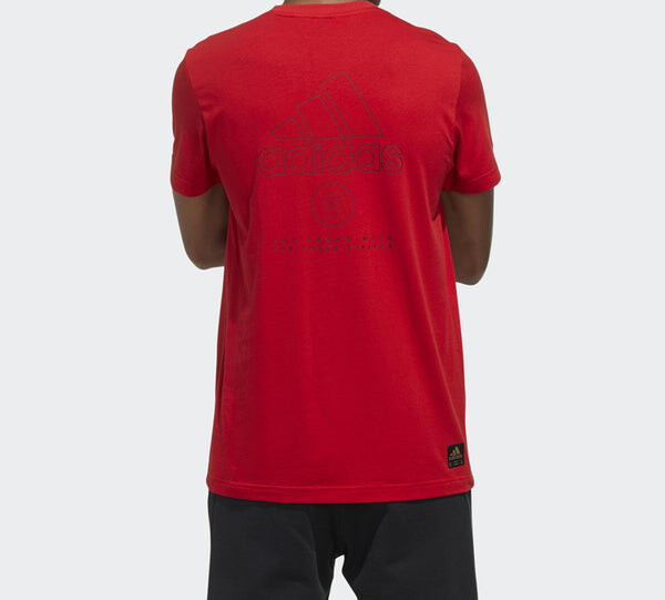 Футболка alphabet logo printing short sleeve red Adidas, красный — фото 4