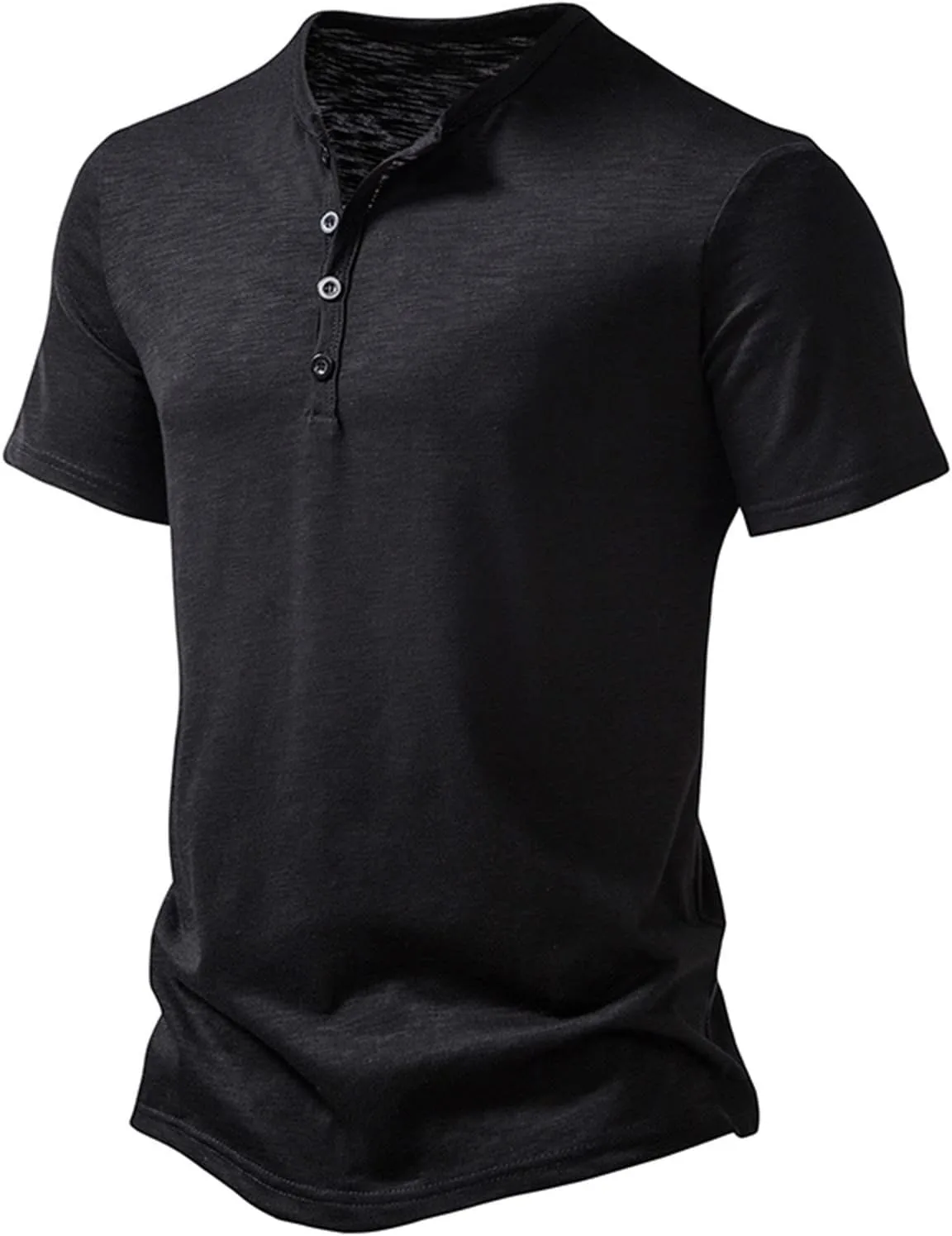 Мужская футболка-поло с коротким рукавом Casual Solid Basic Tee Stretchy Slim Fit — фото 2