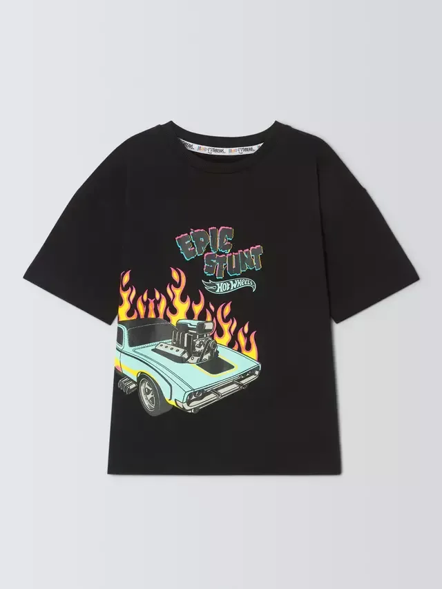 Детская хлопковая футболка Hot Wheels, черная Brand Threads — фото 3