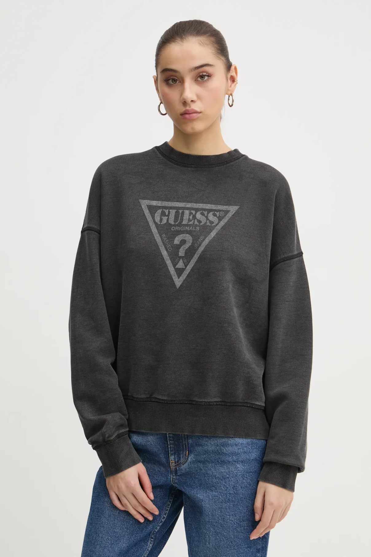 

Хлопковая толстовка Guess Originals, черный