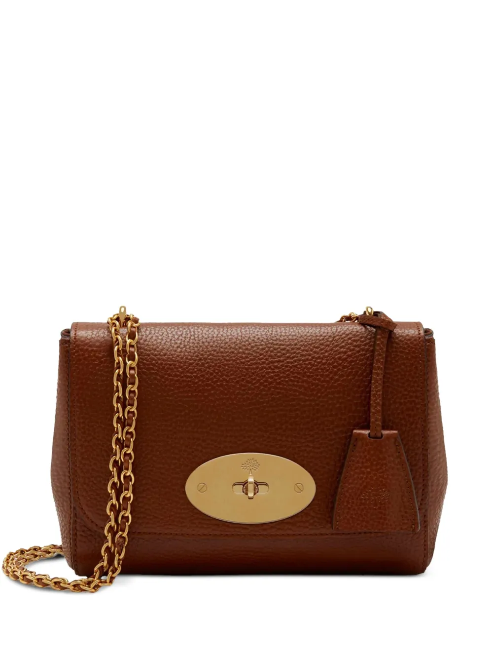

Сумка через плечо из кожи с цепочным ремешком Lily Mulberry, коричневый