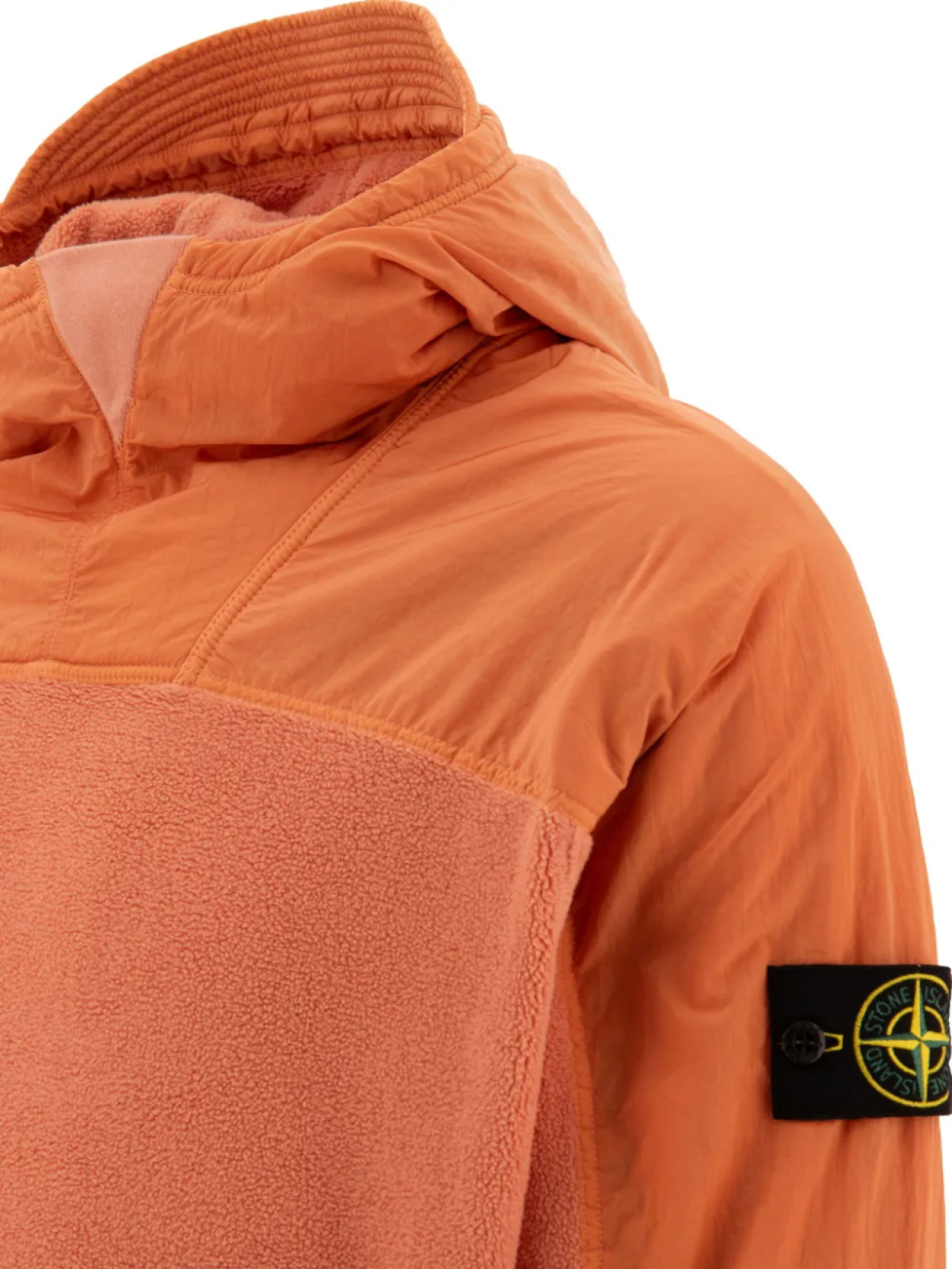 Толстовка с капюшоном и флисовыми вставками Stone Island, оранжевый — фото 4