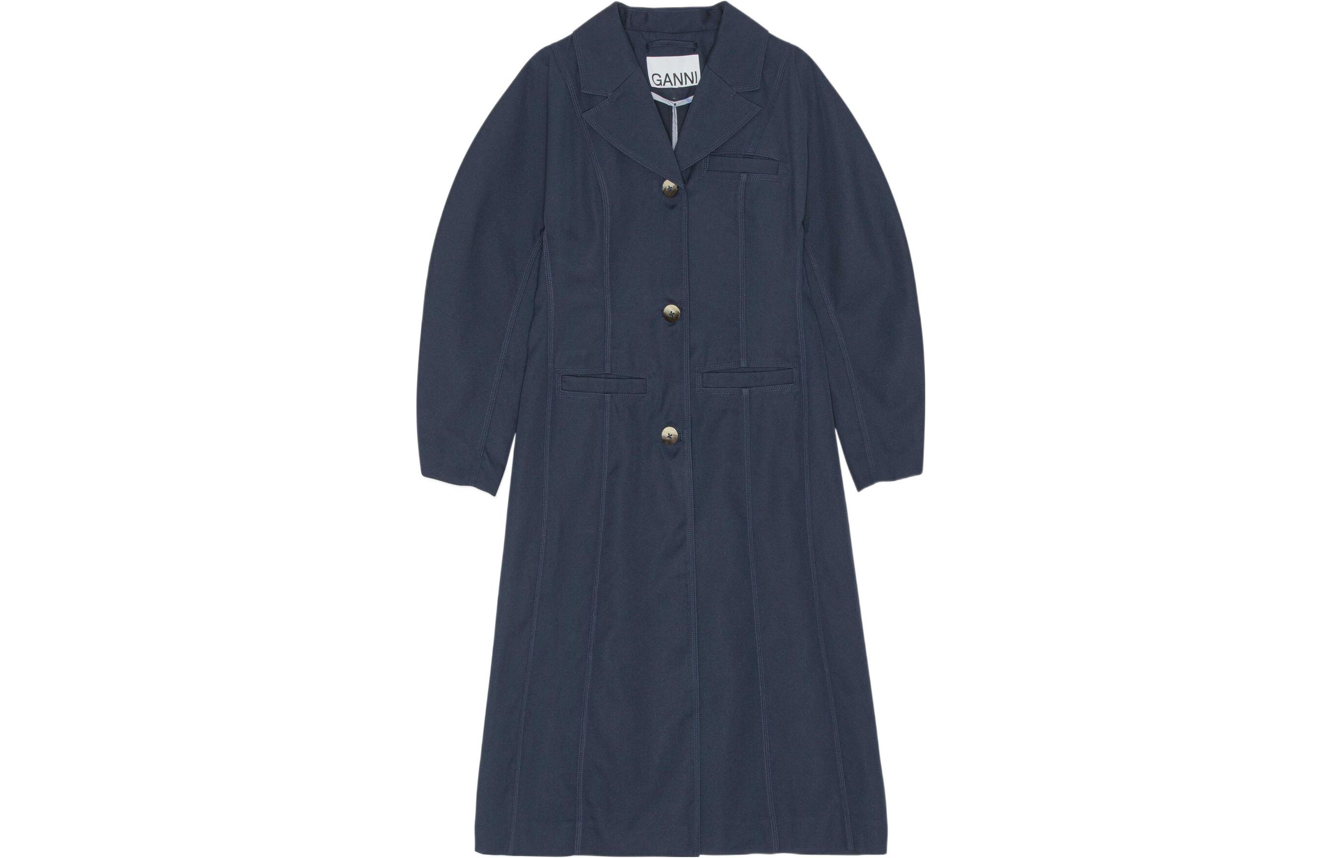 

GANNI Синее пальто Women's Blue, Blue