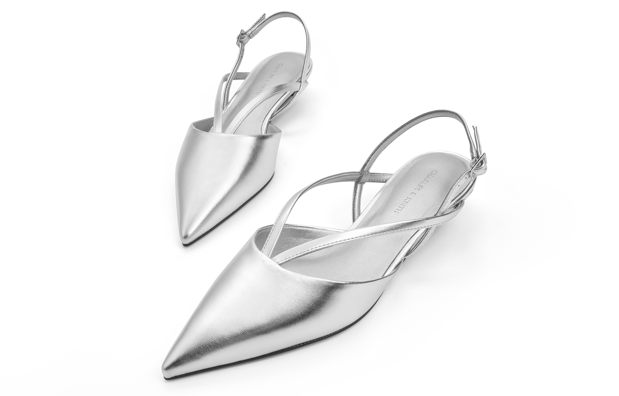 CHARLES&KEITH Маленькие сандалии Ck One на ремешке 2,5 см женские серебристые серебро, цвет Silver Silver — фото 3