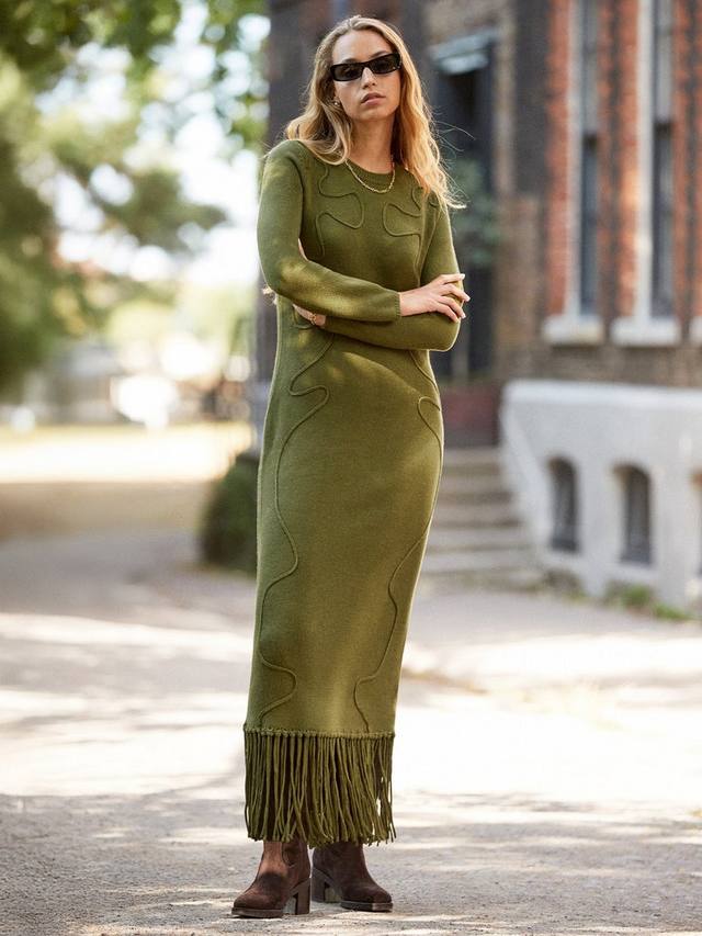 

Платье-джемпер Petite Applique с вязаным узором Ro&Zo, Green