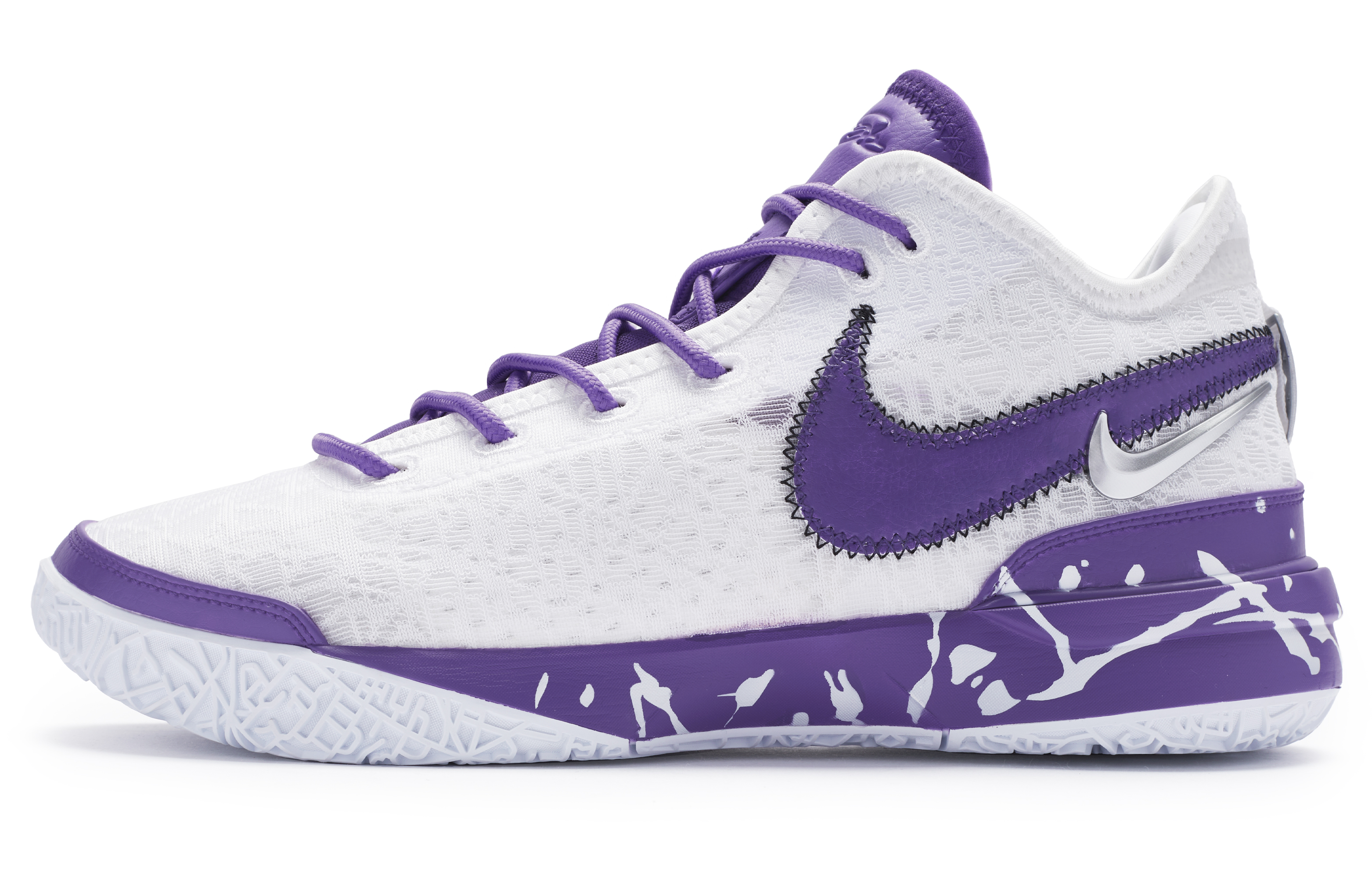 

Nike Баскетбольные кроссовки LeBron NXXT Gen с противоскользящим износостойким верхом, мужские, белые, фиолетовые, азиатская версия
