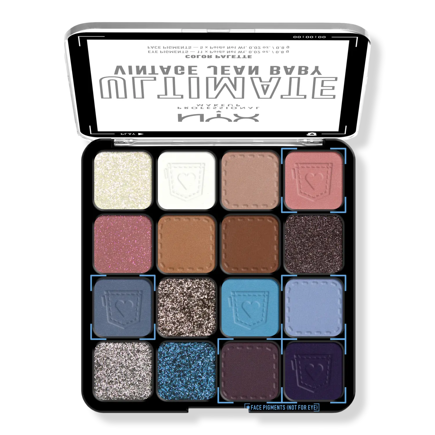 

Палетка теней Ultimate Color Shadow Palette Vintage Jean Baby NYX Professional Makeup