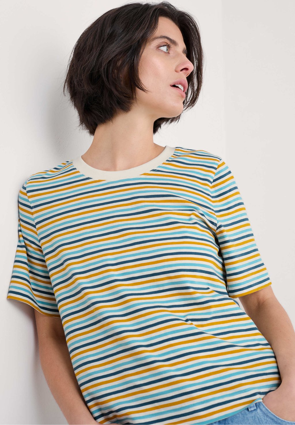 

Футболка с принтом COPSELAND STRIPE Seasalt Cornwall, горчично-желтый