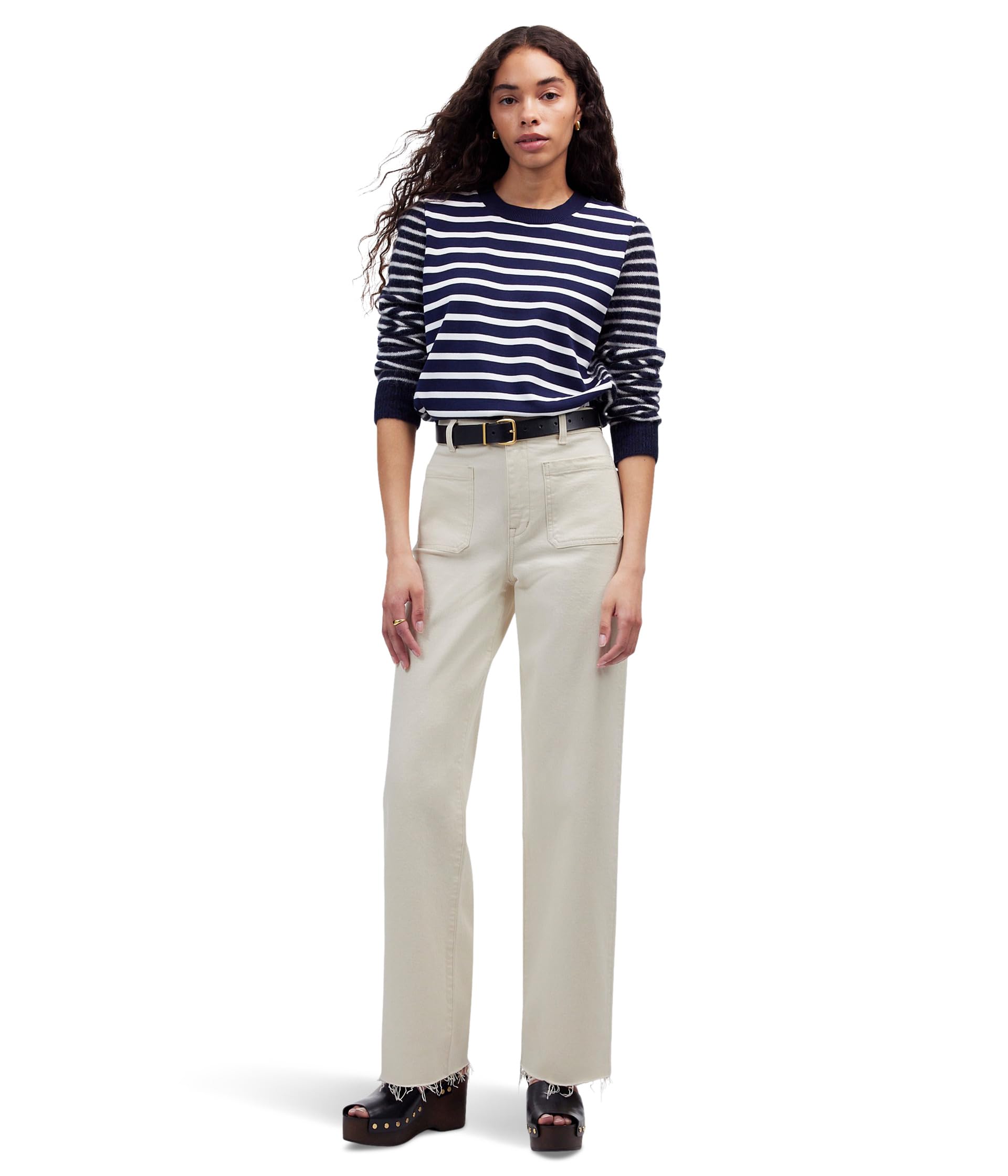 

Джинсы Madewell White Patch Pocket Emmett With Let Down Hem In Vintage Canvas, цвет Vintage Canvas