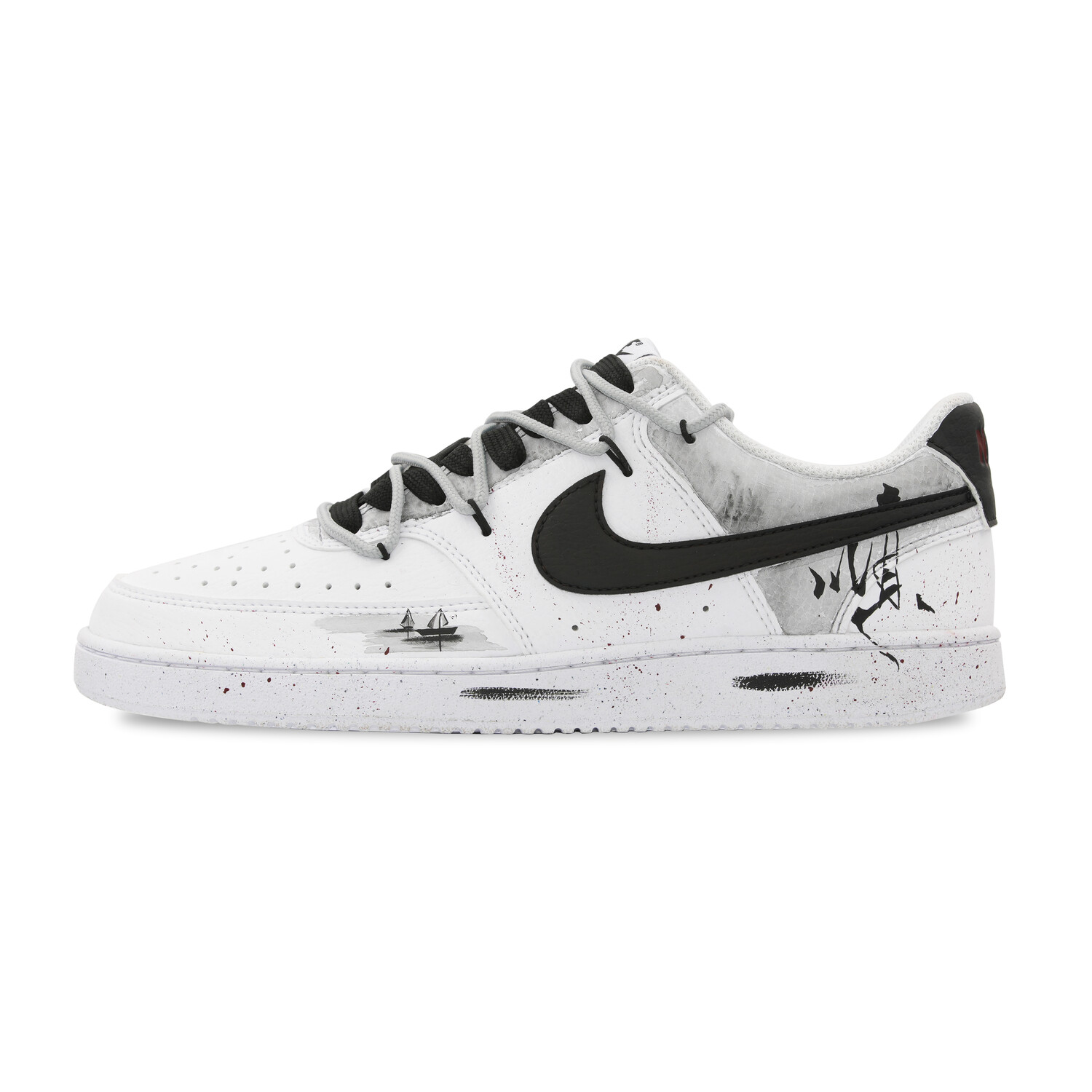 

Кроссовки Nike Court Vision 1 Skateboarding Shoes Men Low-top White, черный