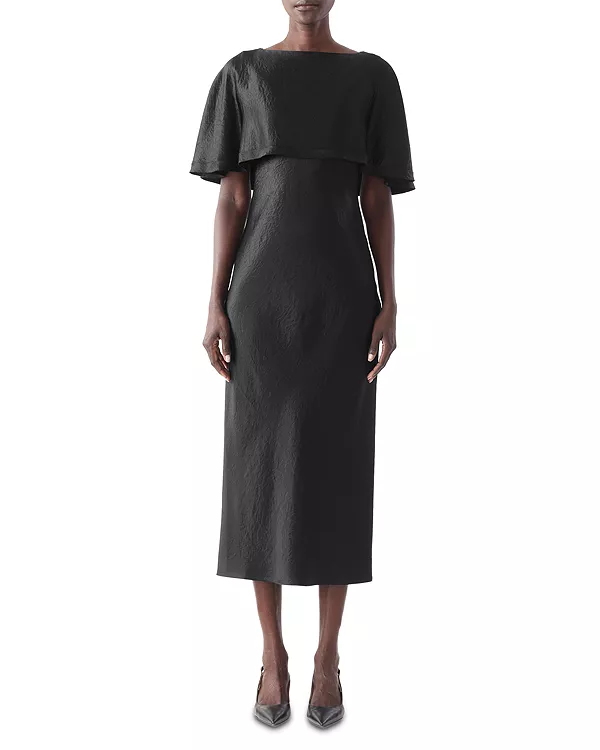 

Платье-Накидка миди из выстиранной саржи Jason Wu Collection, черный